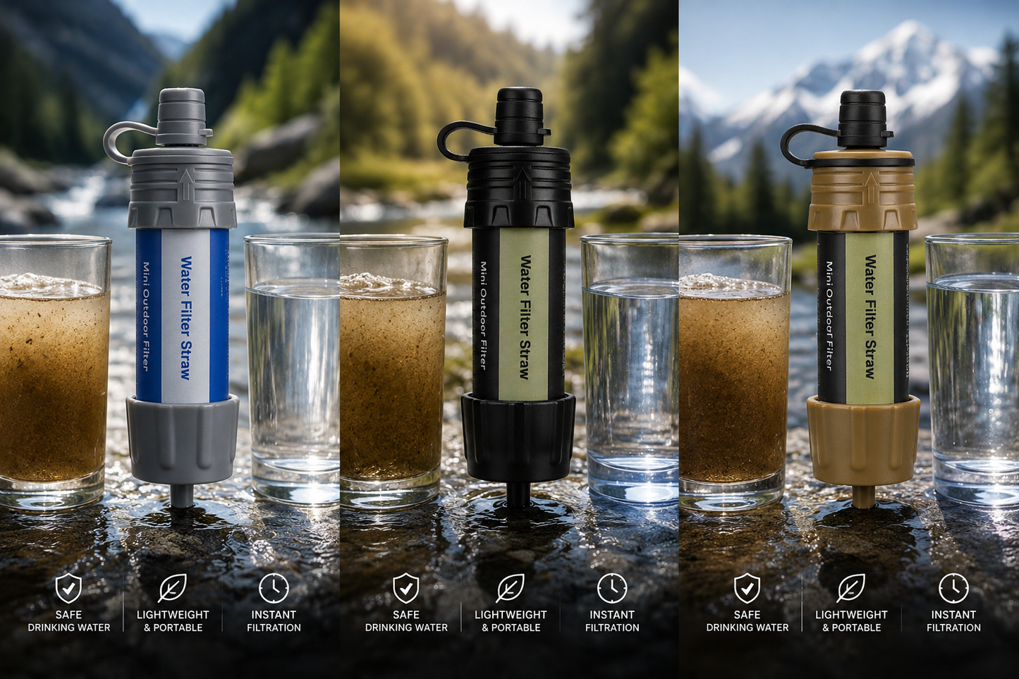 Portable emergency waterfilter